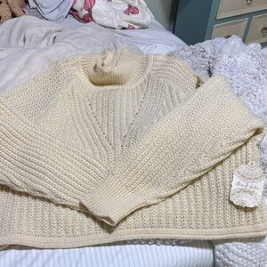 Altar'd State Cream Turtleneck Sweater